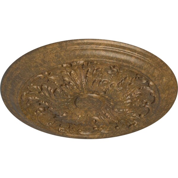 Damon Ceiling Medallion (Fits Canopies Up To 3 3/8), Hand-Painted Rubbed Bronze, 20OD X 1 1/2P